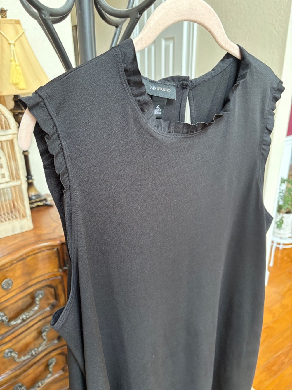 AB Studio Black Sleeveless Ruffle Neck Dress🖤Extra Large XL - Picture 4 of 10